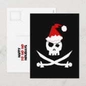 De Kerstman van de piraat Feestdagenkaart (Voorkant / Achterkant)