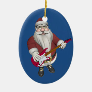 De Kerstman van de Ster van de rots met Rode Keramisch Ornament