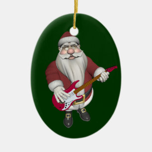 De Kerstman van de Ster van de rots met Rode Keramisch Ornament
