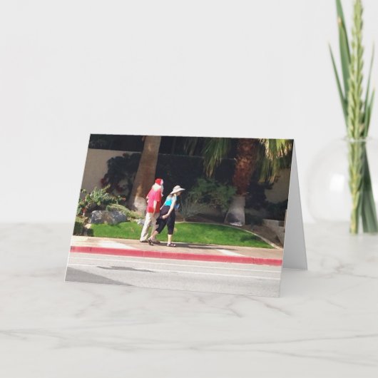 De Kerstman van de Stoep van het Palm Springs, & Feestdagen Kaart (Voorkant)