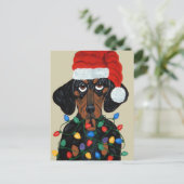 De Kerstman van de tekkel in de Lichten dat van Feestdagenkaart (Staand voorkant)