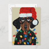 De Kerstman van de tekkel in de Lichten dat van Feestdagenkaart (Voorkant / Achterkant)