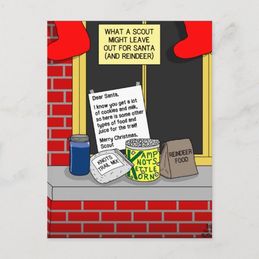 De Kerstman van de verkenner behandelt Feestdagenkaart (Voorkant)