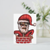 De Kerstman van de zombie Feestdagenkaart (Staand voorkant)