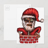 De Kerstman van de zombie Feestdagenkaart (Voorkant / Achterkant)
