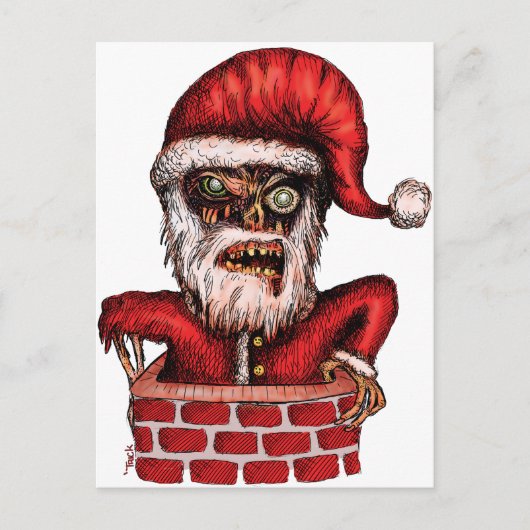 De Kerstman van de zombie Feestdagenkaart (Voorkant)