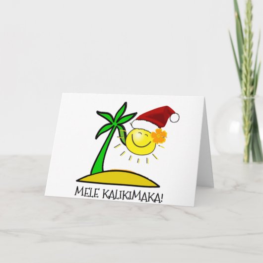De Kerstman van de zon - Mele Kalikimaka Feestdagen Kaart (Voorkant)