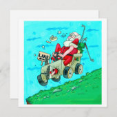 De Kerstman van Golfcart Feestdagenkaart (Voorkant / Achterkant)