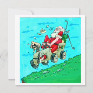 De Kerstman van Golfcart Feestdagenkaart