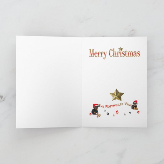 De Kerstman van het Puppy van Rottweiler Feestdagen Kaart (Binnen)