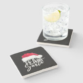 De Kerstman van het team - Merry kerstontwerp met  Stenen Onderzetter (Zijkant)