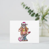 De Kerstman van Hippy zegt "Koele Yule " Feestdagenkaart (Staand voorkant)