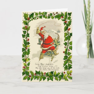 De Kerstman van Kerstmis van het vintage-ontwerp & Feestdagen Kaart