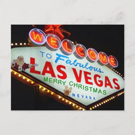 De Kerstman van Las Vegas/Briefkaart van Kerstmis Feestdagenkaart (Voorkant)