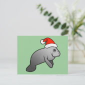 De Kerstman van Manatee van Kerstmis Feestdagenkaart (Staand voorkant)