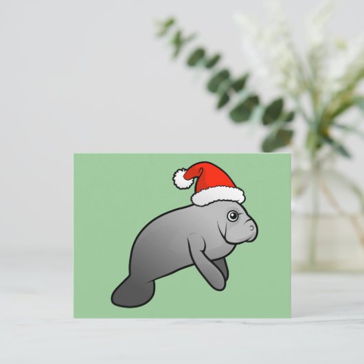 De Kerstman van Manatee van Kerstmis Feestdagenkaart (Staand voorkant)