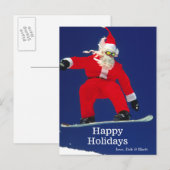 De Kerstman van Snowboarding Feestdagenkaart (Voorkant / Achterkant)