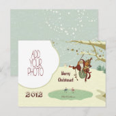 De Kerstman van Tarzan & het Schaatsen Vogels Feestdagenkaart (Voorkant / Achterkant)