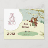 De Kerstman van Tarzan & het Schaatsen Vogels Feestdagenkaart (Voorkant)