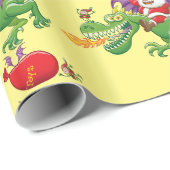 De kerstman veranderde zijn rendiertje voor een dr cadeaupapier (Rol Hoek)