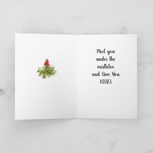 **DE KERSTMAN VERLEENT WENSEN – IK GEEF JE KUSJES* KAART (Binnen)