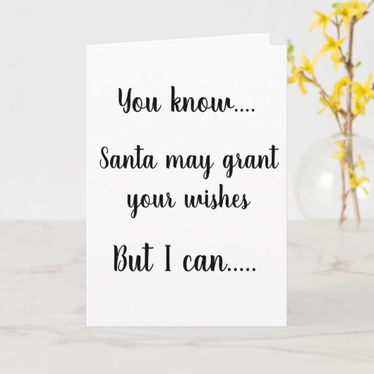 **DE KERSTMAN VERLEENT WENSEN – IK GEEF JE KUSJES* KAART (Gele Bloem)