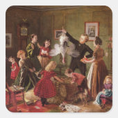 De kerstman vierkante sticker (Voorkant)