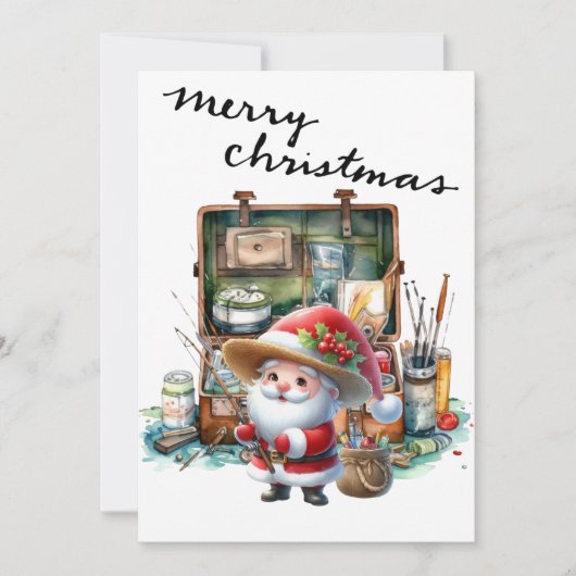 De Kerstman Vist op eerste kerstdag Feestdagenkaart (Voorkant)