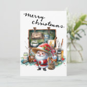 De Kerstman Vist op eerste kerstdag Feestdagenkaart (Staand voorkant)