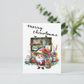 De Kerstman Vist op eerste kerstdag Feestdagenkaart (Staand voorkant)