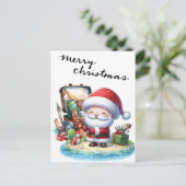 De Kerstman Vist op eerste kerstdag Feestdagenkaart (Staand voorkant)