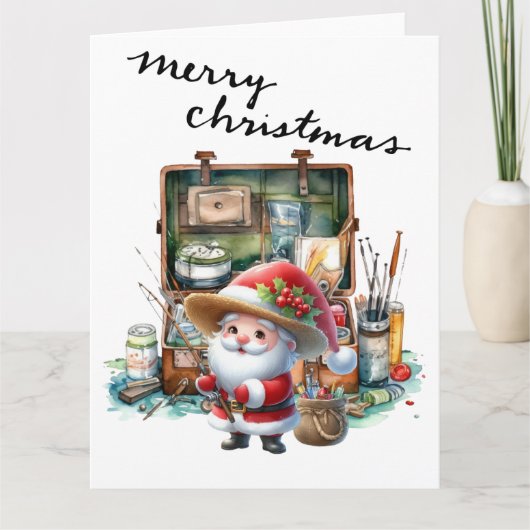 De Kerstman Vist op eerste kerstdag Kaart (Voorkant)