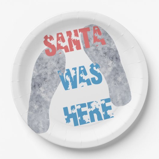 De kerstman was hier papieren bordje (Voorkant)