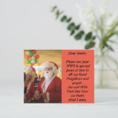 De kerstman wat ik mis dit jaar feestdagenkaart (Staand voorkant)