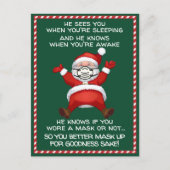 De kerstman weet dat je een mask grappige kerst dr feestdagenkaart (Voorkant)