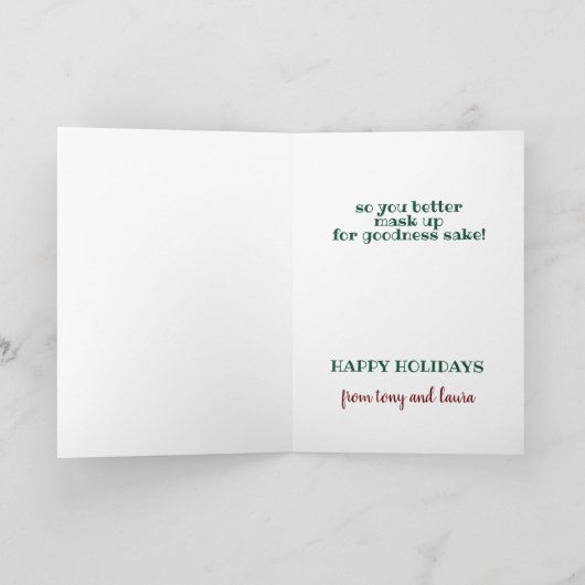 De kerstman weet dat je een mask grappige kerst dr kaart (Binnen)