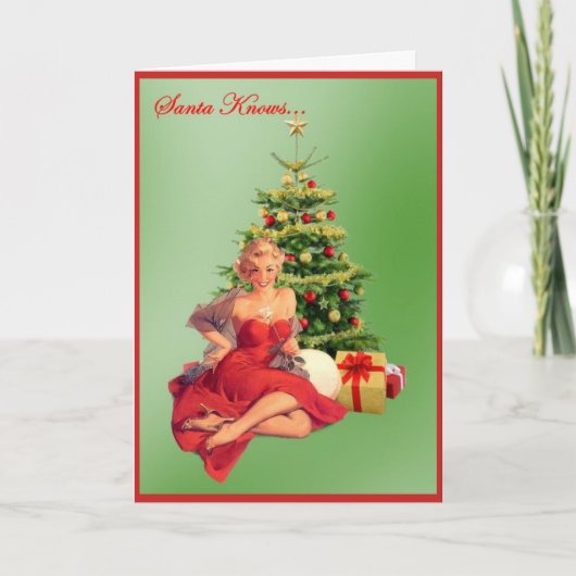 De kerstman weet... feestdagen kaart (Voorkant)