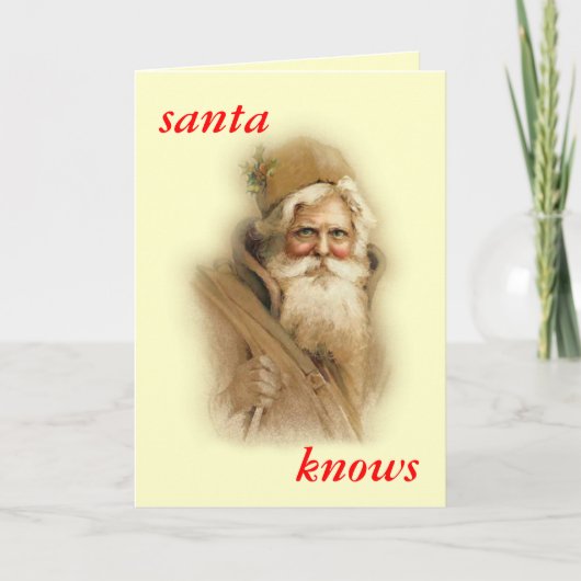 De kerstman weet... feestdagen kaart (Voorkant)