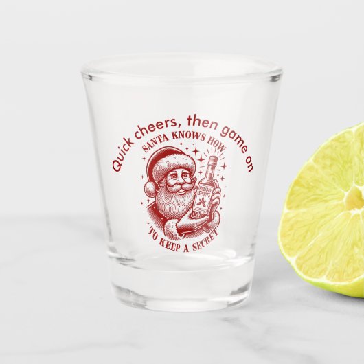 De Kerstman weet hoe hij een geheim moet bewaren Shot Glas (Voorkant)