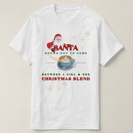 De Kerstman weet niet tussen een meisje te komen T-shirt (Design voorkant)