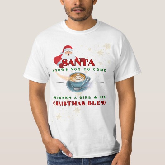 De Kerstman weet niet tussen een meisje te komen T-shirt (Voorkant)
