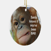 De kerstman weet of je slecht bent geweest keramisch ornament (Rechts)