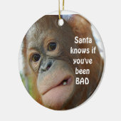 De kerstman weet of je slecht bent geweest keramisch ornament (Links)