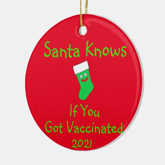 De Kerstman weet of u gevaccineerd Ornament van ke (Links)