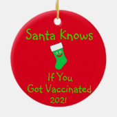 De Kerstman weet of u gevaccineerd Ornament van ke (Achterkant)