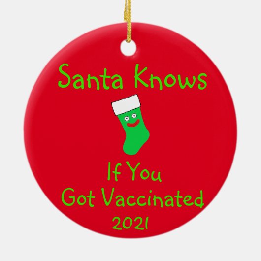 De Kerstman weet of u gevaccineerd Ornament van ke (Achterkant)