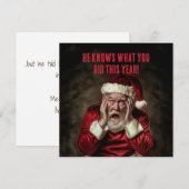 De kerstman weet wat je dit jaar hebt gedaan. feestdagenkaart (Voorkant / Achterkant)