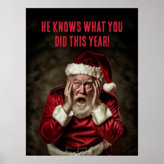 De kerstman weet wat je dit jaar hebt gedaan. poster (Voorkant)