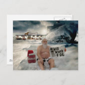 De Kerstman werkt voor olie Feestdagenkaart (Voorkant / Achterkant)