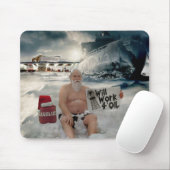 De kerstman werkt voor olie muismat (Met muis)